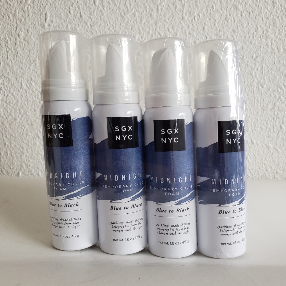 4 SGX NYC Midnight Temporary Hair Color Foam Blue To Black
